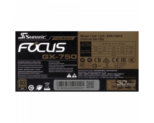 Блок питания FOCUS GX-750 (White Edition) SSR-750FX White 750W, 80 Plus Gold, полностью модульный