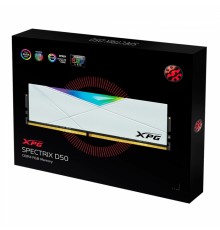Оперативная память 32GB ADATA DDR4 3200 DIMM XPG SPECTRIX D50 RGB White Gaming Memory AX4U320016G16A-DW50 Non-ECC, CL16, 1.35V, Heat Shield, Kit (2x16GB), RTL, (931252)                                                                                  