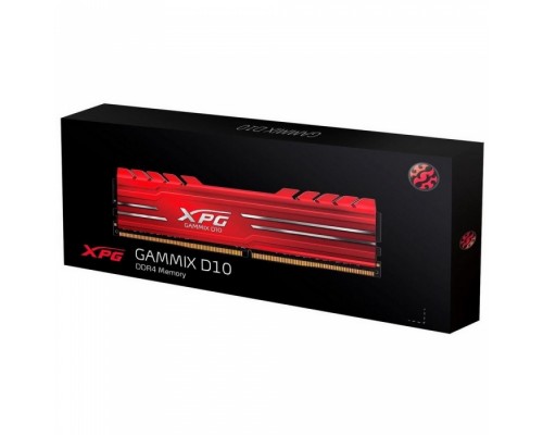 Оперативная память 8GB ADATA DDR4 3000 DIMM XPG GAMMIX D10 Red Gaming Memory AX4U30008G16A-SR10 Non-ECC, CL16, 1.35V, Heat Shield, RTL, (930798)