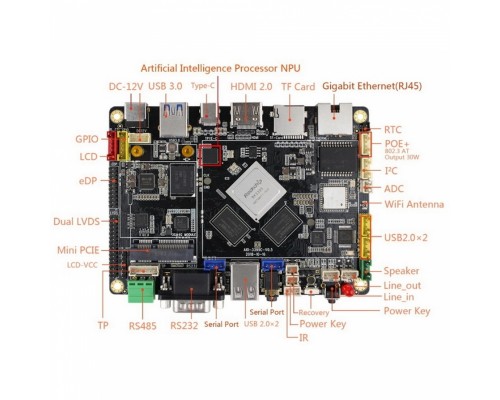 Одноплатный компьютер AIO-3399C-4GB 4G+16G without NPU