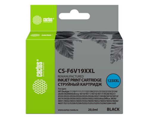 Картридж BLACK 20ML CS-F6V19XXL CACTUS