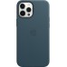 Чехол iPhone 12 Pro Max Leather Case with MagSafe - Baltic Blue