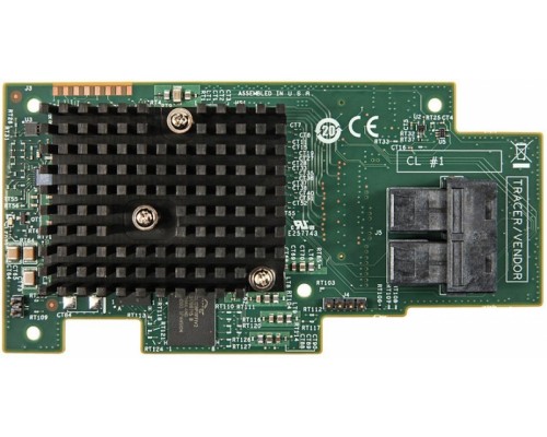 Контроллер RAID серверный Intel Integrated RAID Module RMS3JC080, SAS-3. 12-Gbit/s 8 int ports, mezzanine card with I/O Controller (IOC) LSI3008, entry-level RAID 0,1,1E,10, JBOD mode, PCIe x8 Gen