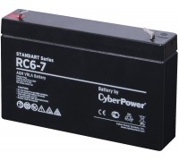 Аккумулятор для ИБП Battery CyberPower Standart series RС 6-7, voltage 6V, capacity (discharge 20 h) 7Ah, max. discharge current (5 sec) 105A, max. charge current 2.1A, lead-acid type AGM, terminals F1, LxWxH 151x34x94mm., full height with terminals 