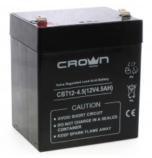 Аккумулятор для ИБП CROWN Battery voltage 12V, capacity 4.5 A / W, dimensions (mm) 151h65h95, weight 1.5 kg, the type of terminal - the F2, type of battery - Lead-acid with suspended electrolyte gel, the service life of 6 years                       