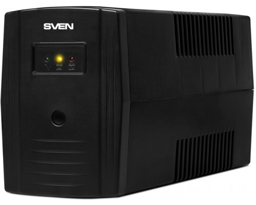 ИБП UPS SVEN Pro 400, linear-interactive, automatic voltage regulator, 240W, 400Va, 2 eurosockets, black, dimensions 100 х 295 х 145mm, 3.6kg.