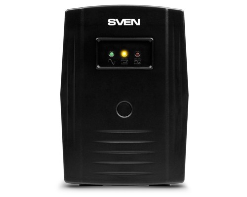 ИБП UPS SVEN Pro 400, linear-interactive, automatic voltage regulator, 240W, 400Va, 2 eurosockets, black, dimensions 100 х 295 х 145mm, 3.6kg.