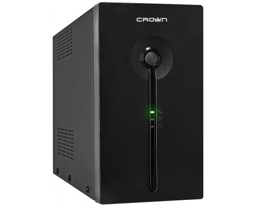 ИБП UPS CROWN 800VA/480W, metal, 1x12V/9AH, 4*IEC + 1*EURO sockets +1*IEC bybass, AVR 140-290V, 1.8m cable, RJ11/45, USB port