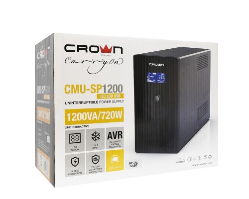 Источник бесперебойного питания Crown CMU-SP1200IEC USB