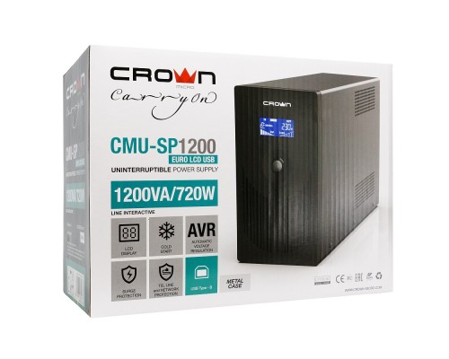 Источник бесперебойного питания Crown CMU-SP1200IEC USB