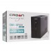 ИБП UPS CROWN 650VA/360W, металл, 1x12V/7AH, розетки 3*EURO, трансформатор AVR 140-290V, съёмный кабель 1.5 м, фильтр телефонной и ethernet линии RJ-11 и RJ-45, защита батареи, от перегрузки, от КЗ