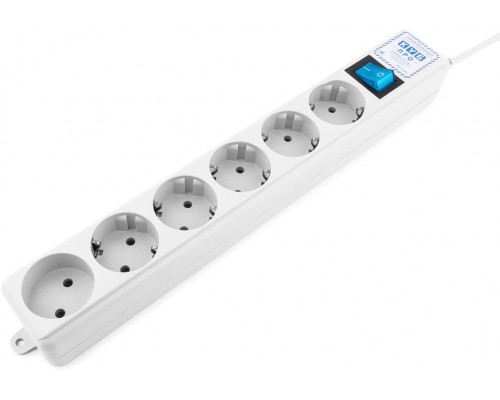 Сетевой фильтр Surge protector Power Cube  Pro 3,0 m, LC circuit, 6 outlets (white) 16A / 3,5kVt