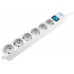 Сетевой фильтр Surge protector Power Cube  Pro 3,0 m, LC circuit, 6 outlets (white) 16A / 3,5kVt