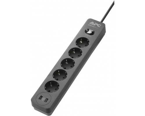 Сетевой фильтр APC Essential SurgeArrest 5 Outlet 2 USB Ports Black 230V Russia