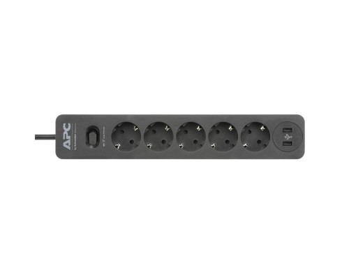 Сетевой фильтр APC Essential SurgeArrest 5 Outlet 2 USB Ports Black 230V Russia