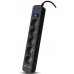 Сетевой фильтр Surge protector SVEN SF-05LU 1,8 м (5 евро розеток,2*USB(2,4А)) черный, цветная коробка