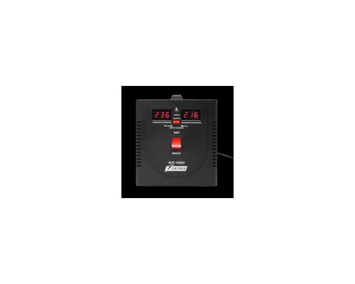 Стабилизатор Stabilizer POWERMAN AVS 1500D, black, step-type regulator, digital indicators of voltage levels, 1500VA, 140-260V, maximum input current 10A, 2 eurosockets, IP-20, floor standing, 200mm x 160mm x 190mm, 4kg.