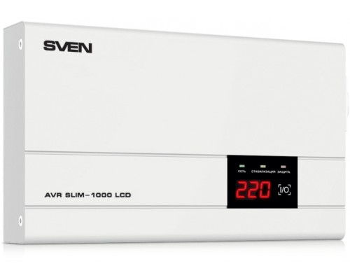 Стабилизатор Stabilizer SVEN AVR SLIM-1000 LCD, Relay, 800W, 1000VA, 140-260v, the function 