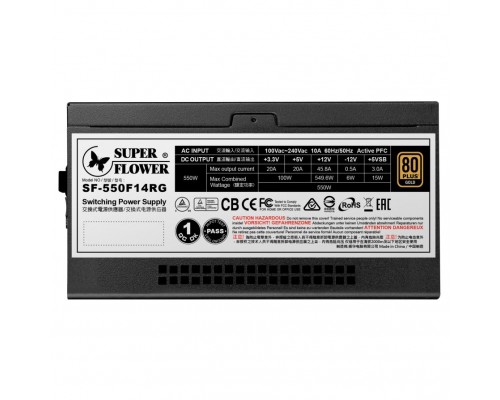 Блок питания Super Flower Power Supply Leadex III Gold ARGB, 550W, ATX, 130mm, 6xSATA, 2xPCI-E(6+2), APFC, 80+ Gold, Full Modular