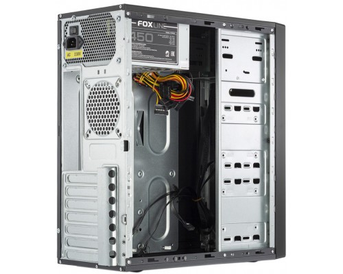 Корпус Case Foxline FL-301, ATX, 1x5.25EXT, 1x3.5EXT, 4x3.5INT, 4xUSB2.0, HDA, w/o FAN, w/450W ATX PSU, w/1.2m EU pwr cord