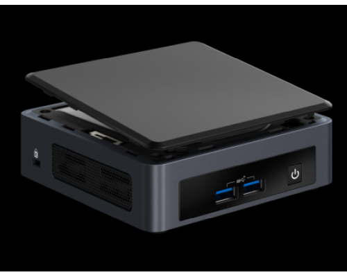 Неттоп Intel NUC, Intel Core i7-8665U, 4.8 GHz Turbo, DDR4-2400 SODIMM (up to 32Gb max), VGA Intel UHD Graphics 620 (USB-C(DP1.2)+2xHDMI 2.0a), 4xUSB3.1, 1x m.2 SSD, GBL, WiFi+BT, vPro, SDXC slot, Black,VESA, no powercord, IR-port, Kensington Lock, 9