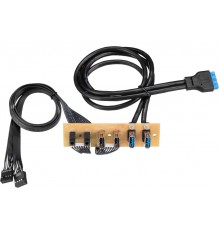 Модуль для корпуса USB module, 2xUSB2.0+2xUSB3.0, PCB board+Audio+Cables for FL-301                                                                                                                                                                       