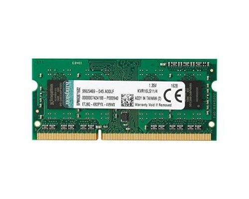 Модуль памяти для ноутбука SODIMM 4GB PC12800 DDR3L SO KVR16LS11/4WP KINGSTON