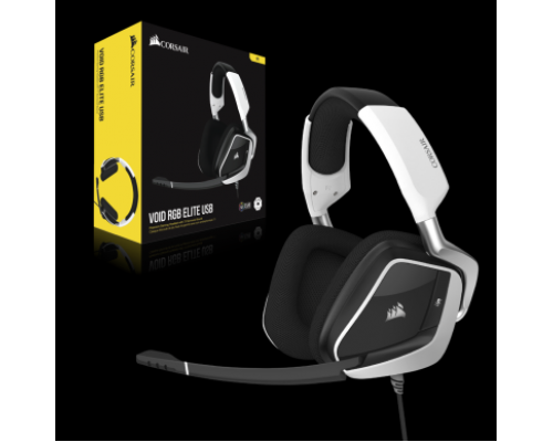 Игровая гарнитура  Corsair Gaming™ VOID RGB ELITE USB Premium Gaming Headset with 7.1 Surround Sound, White