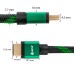 Кабель Greenconnect 2.0m HDMI версия 2.0, HDR 4:2:2, Ultra HD, 4K 60 fps 60Hz/5K*30Hz, 3D, AUDIO, 18.0 Гбит/с, 28/28 AWG, OD7.3mm, тройной экран, BICOLOR нейлон, AL корпус зеленый, GCR-51486