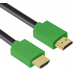 Кабель Greenconnect 5.0m HDMI версия 2.0, HDR 4:2:2, Ultra HD, 4K 60 fps 60Hz/5K*30Hz, 3D, AUDIO, 18.0 Гбит/с, 28/28 AWG, OD7.3mm, тройной экран, черный, зеленые коннекторы, GCR-HM421-5.0m