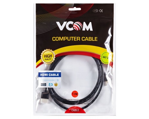 Кабель HDMI-19M --MicroHDMI-19M ver 2.0+3D/Ethernet,1.5m метал разъемы VCOM CG506AD-1.5M