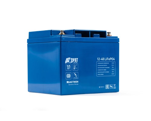 Комплект сменных батарей Skat i-Battery 12-40 LiFePo4 rechargeable battery, 12 V, 40 Ah Li-Ion battery, based on LiFePO4 cells IFR 32650, structure 4S7P. Rated voltage 12.8 V, charge voltage up to 14 V. Maximum discharge current up to 30 A; charge cu