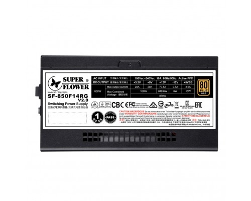 Блок питания Super Flower Power Supply Leadex III Gold ARGB Pro, 850W, ATX, 130mm, 9xSATA, 6xPCI-E(6+2), APFC, 80+ Gold, Full Modular