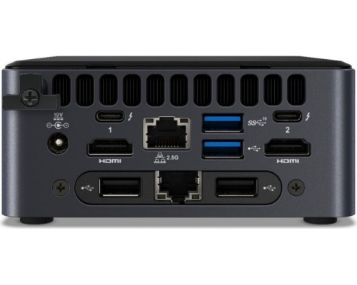 Неттоп Nettop Intel NUC, Intel Core i5-1145G7 (8M Cache, up to 4,40 GHz, with IPU), 2xDDR4-3200 1.2V SO-DIMMs (up to 64 GBGb), Intel Iris X Graphics (Dual HDMI 2,0b w/HDMI CEC, Dual DP 1.4a via Type C), 1x Thunderbolt 4, 1x Thunderbolt 3, 4xUSB3.0, 3