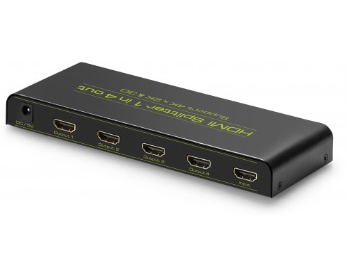 Разветвитель Greenconnect  v1.4 HDMI 1на 4 выхода, 4K2K 30Hz /1080p 120Hz + индикация серия Greenline GL-v104C