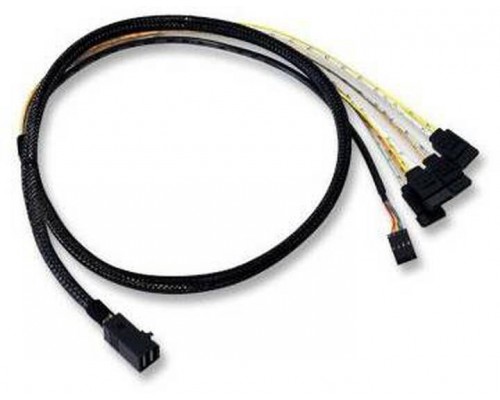 Кабель CBL-SFF8643-SATASB-10M (LSI00411 / L5-00221-00), INT SFF8643-to-4*SATA+SB (MiniSAS HD -to- 4*SATA+SideBand internal cable) 100cm