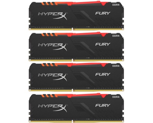 Оперативная память Kingston 64GB 3600MHz DDR4 CL18 DIMM (Kit of 4) HyperX FURY RGB