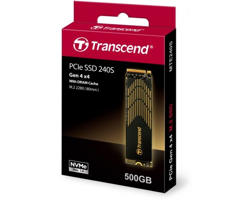 Накопитель Transcend MTE240S SSD 500GB, 3D TLC, M.2 (2280), PCIe Gen4 x4, NVMe, R3800/W2800, TBW 850