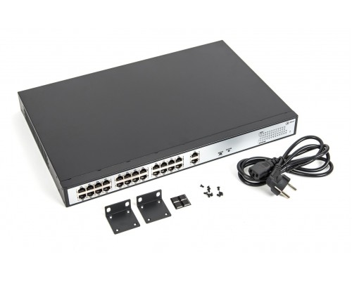 Коммутатор SKAT PoE-24E-2G PoE Plus switch, power 250W, ports: 24-Ethernet, 2-Uplink