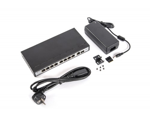 Коммутатор SKAT PoE-8E-1G-1S PoE Plus switch, power 120W, ports: 8-Ethernet, 1-Uplink, 1-SFP