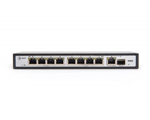 Коммутатор SKAT PoE-8E-1G-1S PoE Plus switch, power 120W, ports: 8-Ethernet, 1-Uplink, 1-SFP