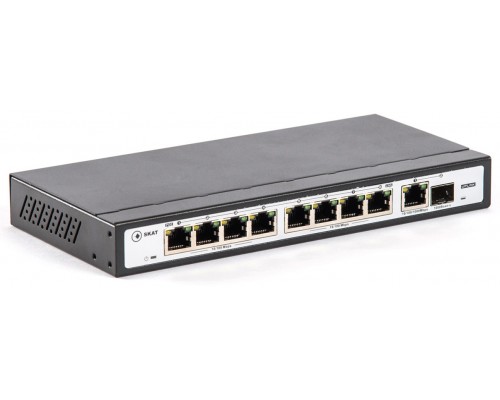 Коммутатор SKAT PoE-8E-1G-1S PoE Plus switch, power 120W, ports: 8-Ethernet, 1-Uplink, 1-SFP