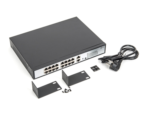 Коммутатор SKAT PoE-16E-2G PoE Plus switch, power 250W, ports: 16-Ethernet, 2-Uplink