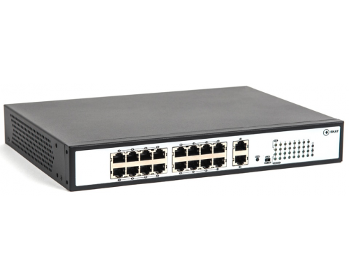 Коммутатор SKAT PoE-16E-2G PoE Plus switch, power 250W, ports: 16-Ethernet, 2-Uplink