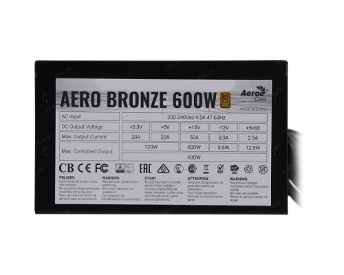 Блок питания AeroCool Aero Bronze 600W