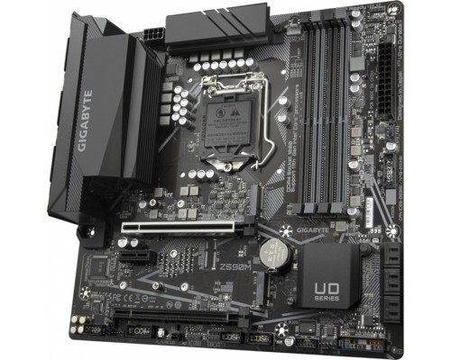 Материнская плата Z590M, Socket 1200, Intel®Z590, 4xDDR4-3200, DVI-D+HDMI+DP, 2xPCI-Ex16, 1xPCI-Ex1, 6xSATA3(RAID 0/1/5/10), 2xM.2, 8Ch Audio, GLan, (0+4)xUSB2.0, (5+2)xUSB3.2, (1+0)xUSB3.2 Type-C™, 1xPS/2, mATX, RTL,