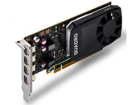 Видеокарта PNY Nvidia Quadro P1000 4GB GDDR5, 128-bit, PCIEx16 3.0, mini DP 1.4 x4, Active cooling, TDP 47W, LP, Bulk