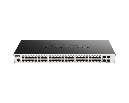 Смарт-коммутатор D-Linjk DGS-3000-52X/B2A,L2 Managed Switch with 48 10/100/1000Base-T ports and 4 10GBase-X SFP+ ports.16K Mac address, 802.3x Flow Control, 4K of 802.1Q VLAN, VLAN Trunking, 802.1p Priority Queues, T