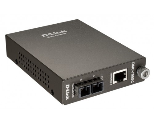 Конвертор D-Link DMC-700SC/B9A, Media Converter with 1 1000Base-T port and 1 1000Base-SX port.Up to 550m, multi-mode Fiber, SC connector, Jumbo frame, Transmitting and Receiving wavelength: 850nm.