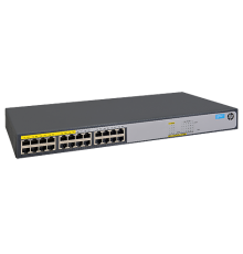 Коммутатор HPE  1420 24G PoE+ (124W) Switch (12 ports 10/100/1000 + 12 ports 10/100/1000 PoE+, unmanaged, fanless, 19